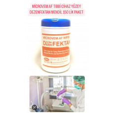 MİCROVEM AF TIBBİ CİHAZ YÜZEY DEZENFEKTAN MENDİL 150'LİK PAKET 