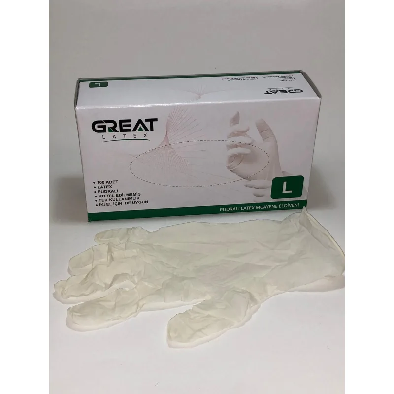 Great Pudrali Lateks Eldiven -l- Boy