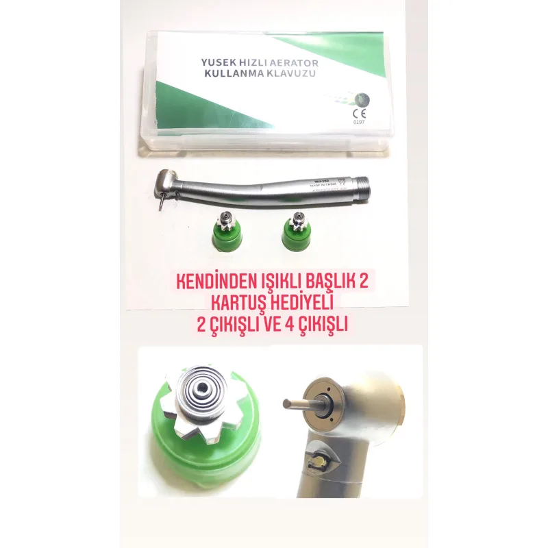 Aeratör Push Button Seramik Rulman Başlik Kendinden İşikli 3 Spreyli