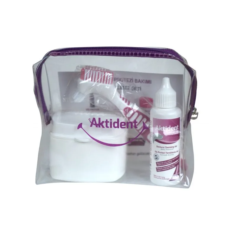 Aktident Çanta Hediyeli Diş Protezi Temizleme Seti