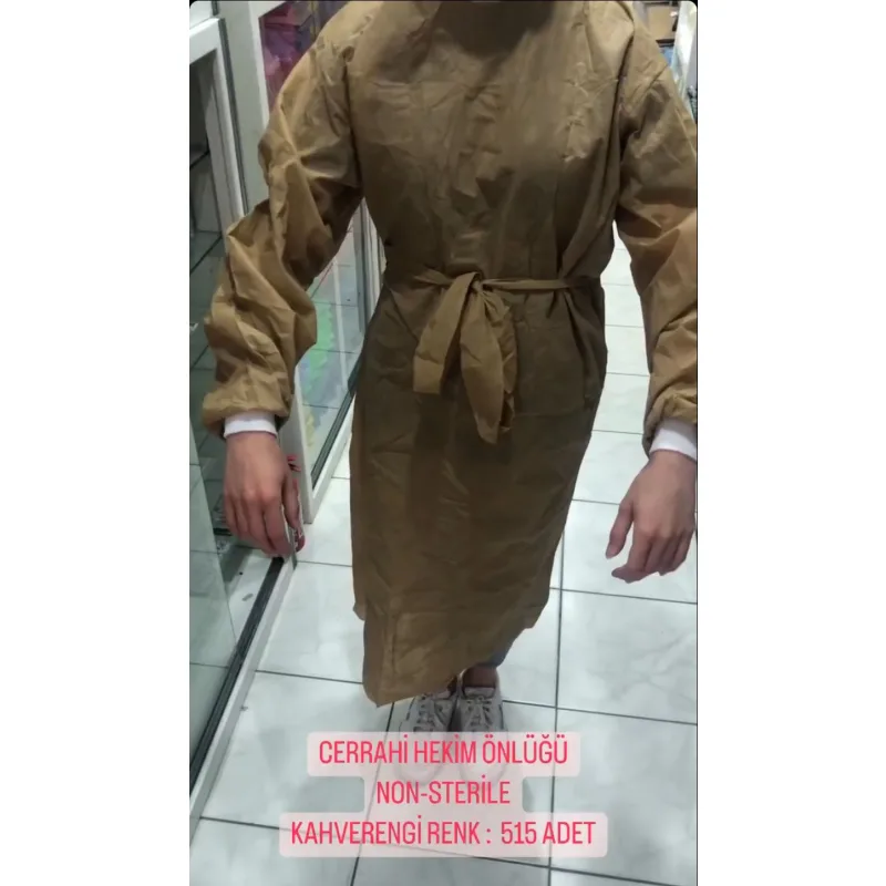 Cerrahi Hekim Önlüğü - Kahverengi-