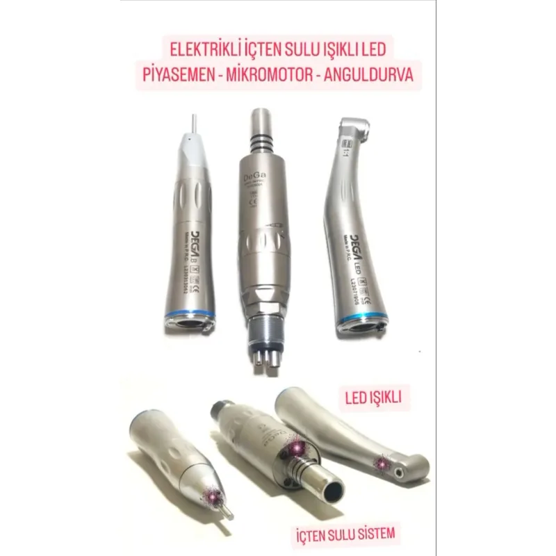 Dega Elektrikli İçten Sulu Led Piyasemen - Mikromotor - Anguldurva 3 Lü Set Takim