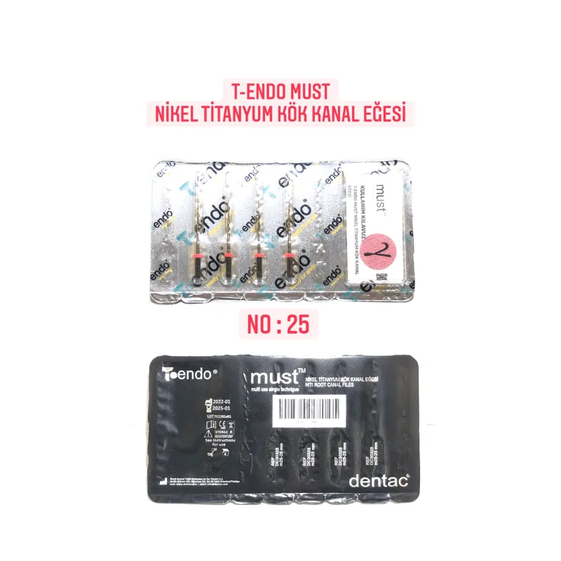 Dentac T-endo Must M25 Nikel Titanyum Kök Kanal Eğesi