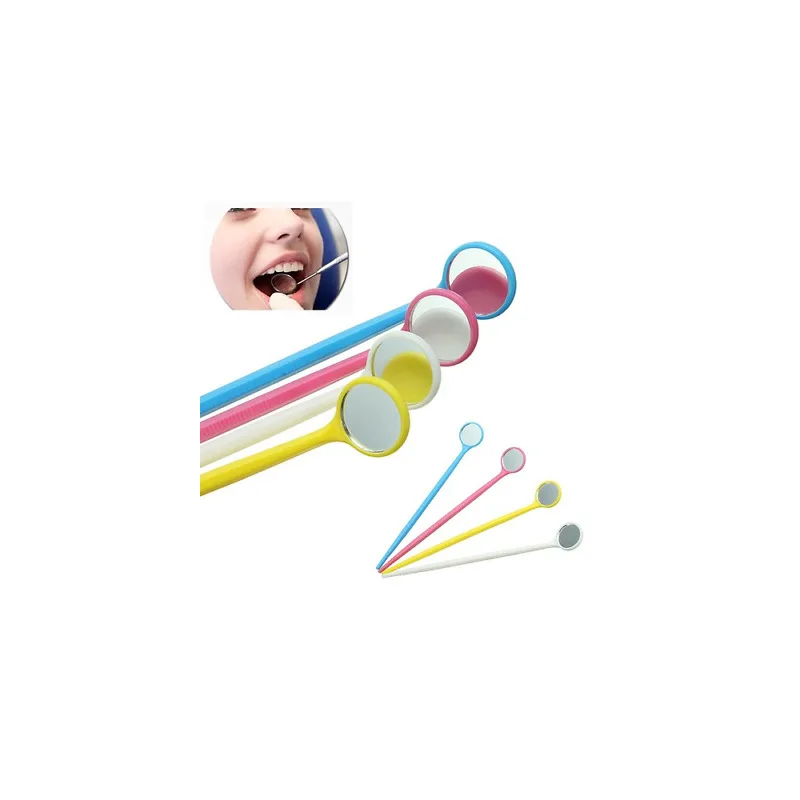 Dental Mirror Plastik Renkli Muayene Tedavi Aynasi 50'lik Paket