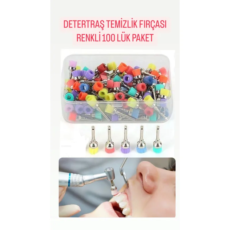 Detertraj Temizlik Firçasi Renkli 100'lük Paket