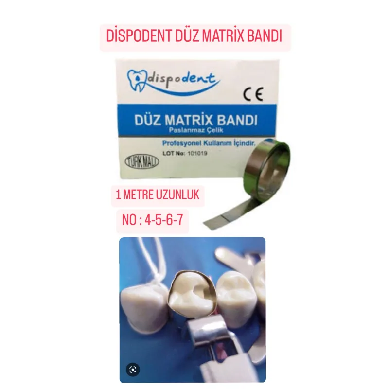 Dispodent Düz Matrix Bandi 1 Metre Uzunluğunda