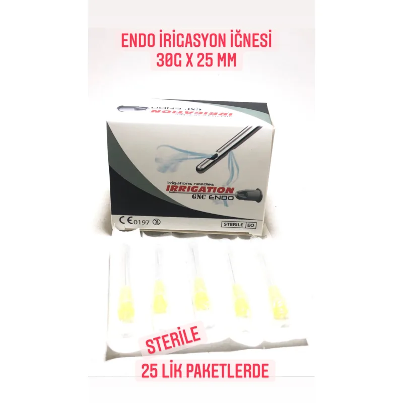 Endo İrigasyon İğnesi 30gx25mm Sterile 25'lik Paketlerde