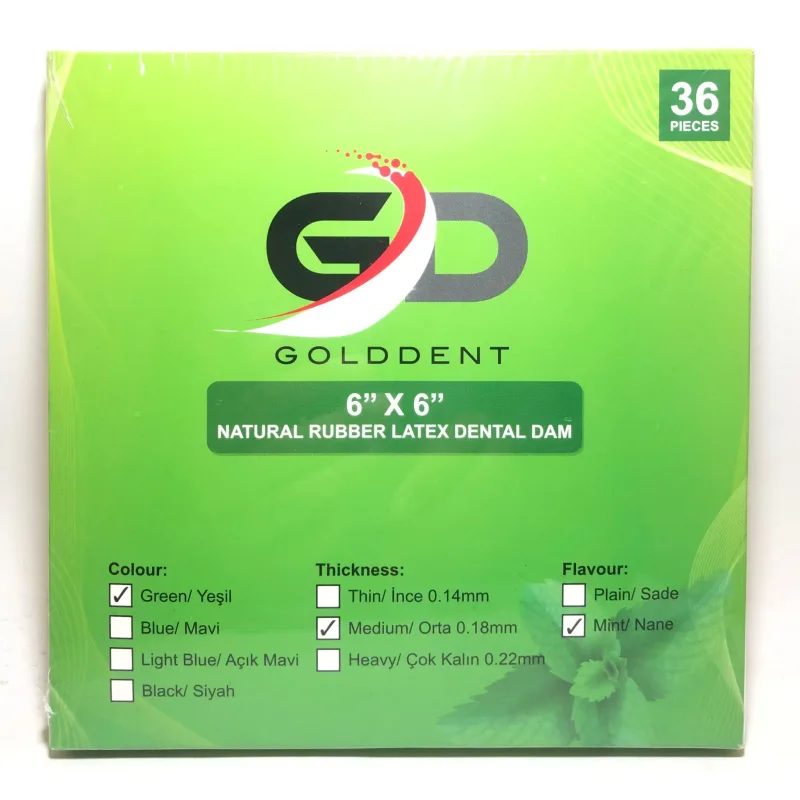 Goldent Rubber Dam Lastik 36'lik Paket Yeşil (naneli)