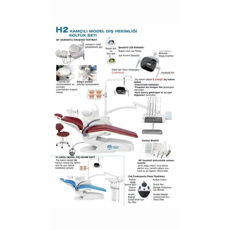 H2 Kamçili Model Diş Hekimliği Koltuk Seti