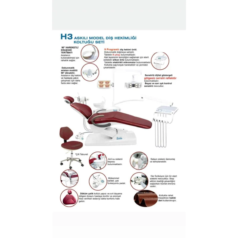 H3 Askili Model Diş Hekimi Koltuk Seti