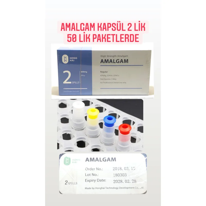 Hong Hai High Strength Amalgam Kapsül 2'lik 50'lik Paketlerde