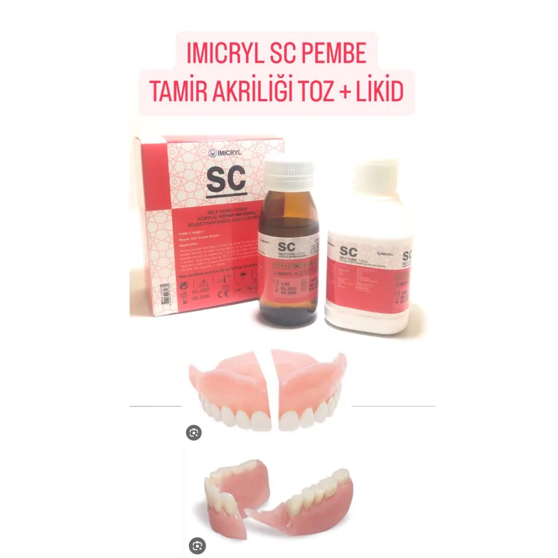 İmicryl Sc Pembe Tamir Akriliği Toz + Likid