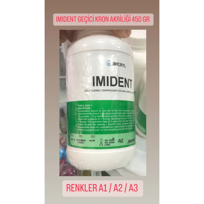 İmident Geçici Kron Akriliği 450 Gr A1-a2-a3