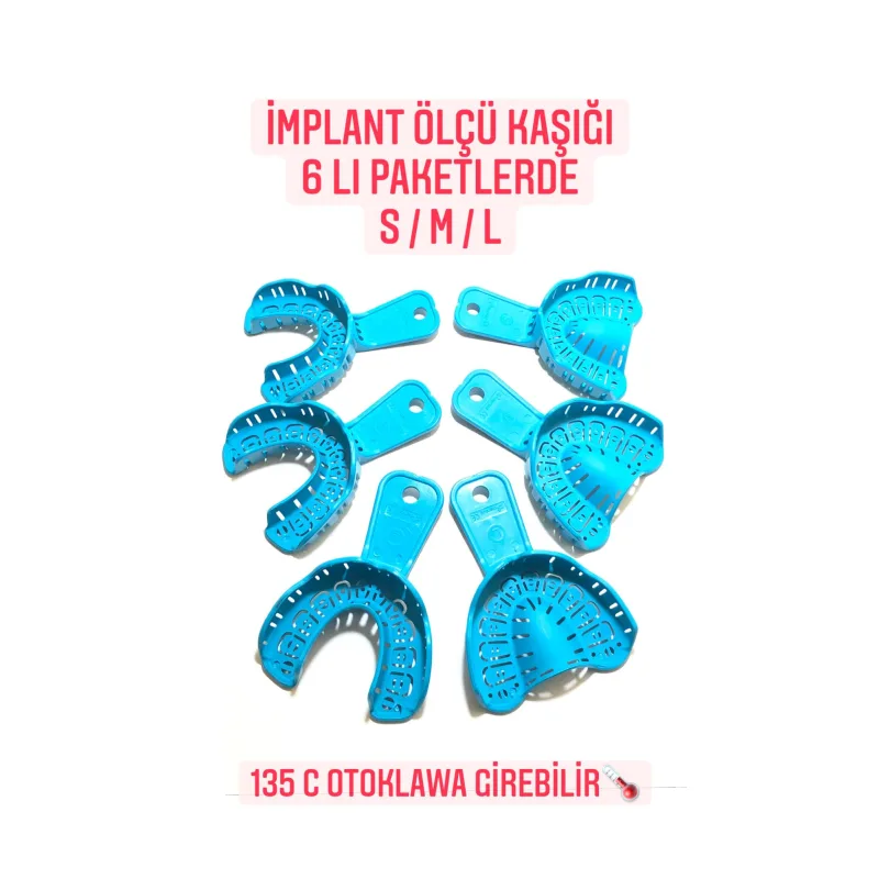 İmplant Ölçü Kaşiği 6'li Paketlerde S/m/l
