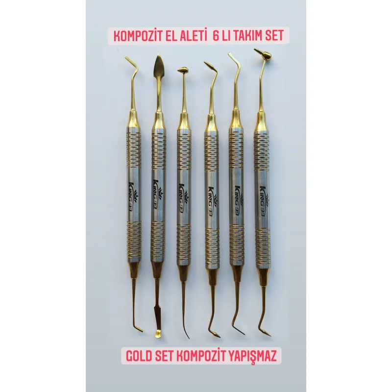 Kompozit El Aleti 6'li Takim Set Gold Set Kompozit Yapişmaz