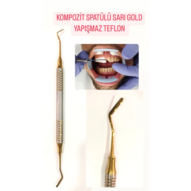 Kompozit Spatülü Sari Gold Yapişmaz Teflon