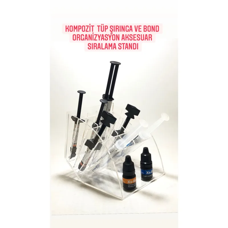 Kompozit Tüp Şiringa ve Bond Organizasyon Aksesuar Siralama Standi