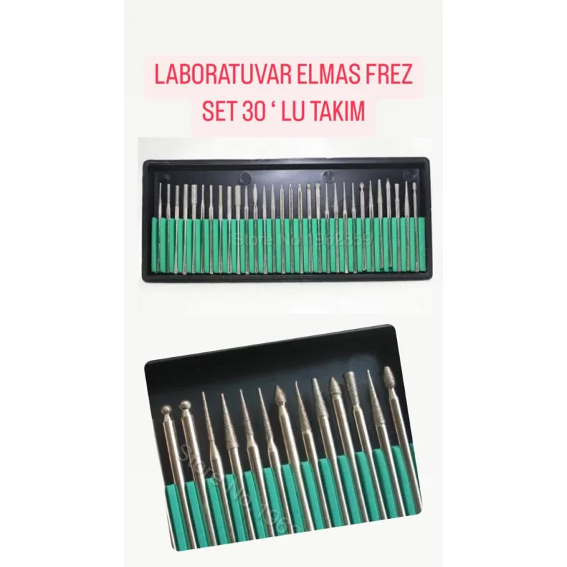 Laboratuvar Elmas Frez Set 30'lu Takim