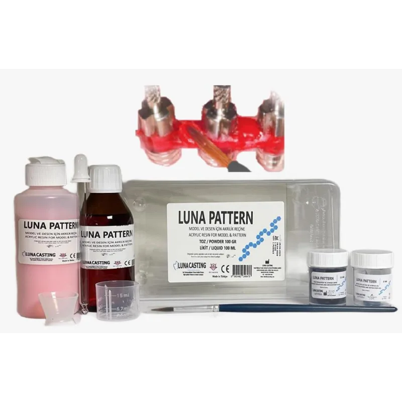 Luna Pattern Model ve Desen İçin Akrilik Reçine Rezin Siman 100 Gr Toz + 100 Ml Likid