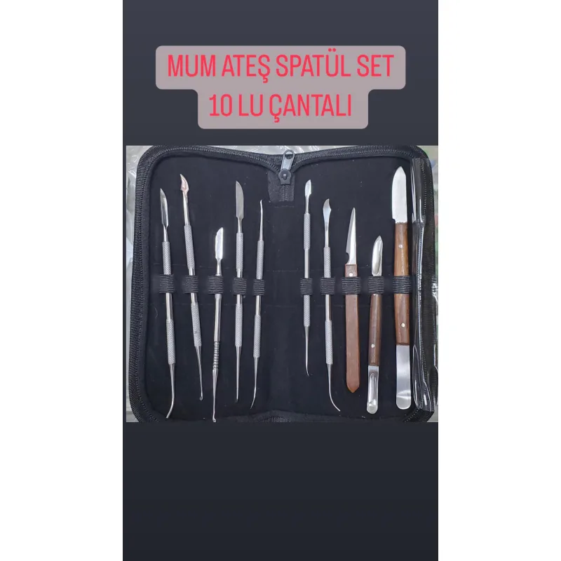 Mum Ateş Spatül Set 10'lu Çantali