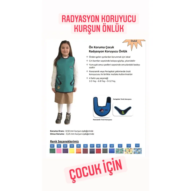 Panoramik Radyasyon Koruyucu Kurşun Önlük - Çocuklar İçin -