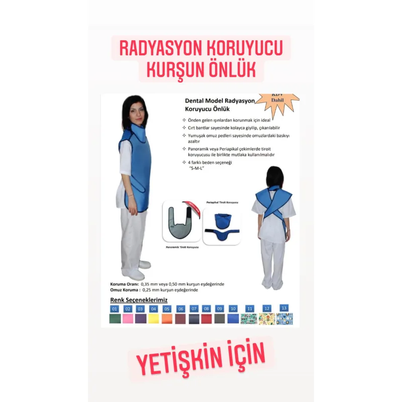 Panoramik Radyasyon Koruyucu Kurşun Önlük - Yetişkinler İçin -