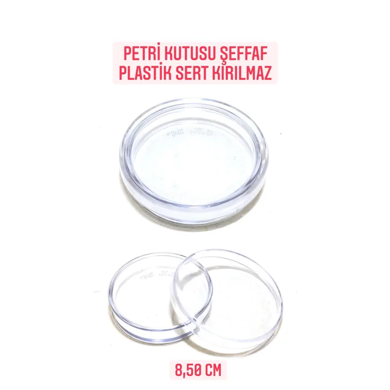 Petri Kutusu Şeffaf Plastik Sert Kirilmaz 8.5 Cm