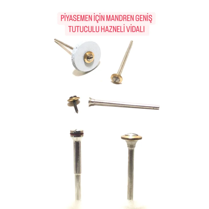 Piyasemen İçin Mandren Geniş Tutuculu Hazneli Vidali