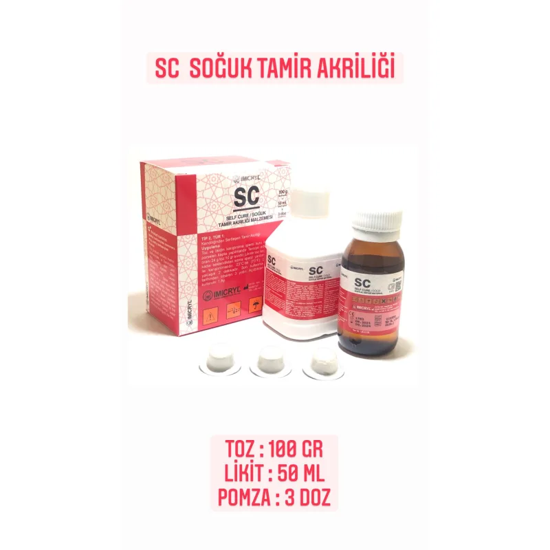 Sc Soğuk Tamir Akriliği 100 Gr Toz 50 Ml Sivi Takim İmicryl