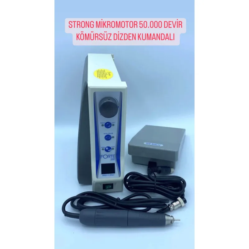 Strong Forte 200 Mikromotor 50.000 Devir Kömürsüz Dizden Kumandali