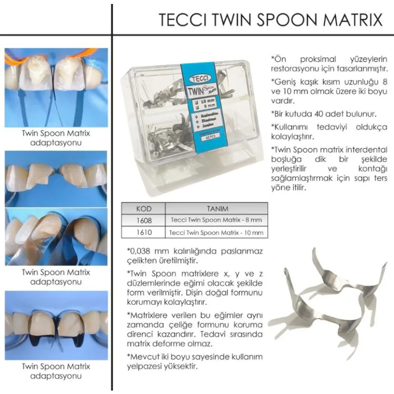 Tecci Twin Spoon Matrix 40 Adetlik -refil veya Asorti-