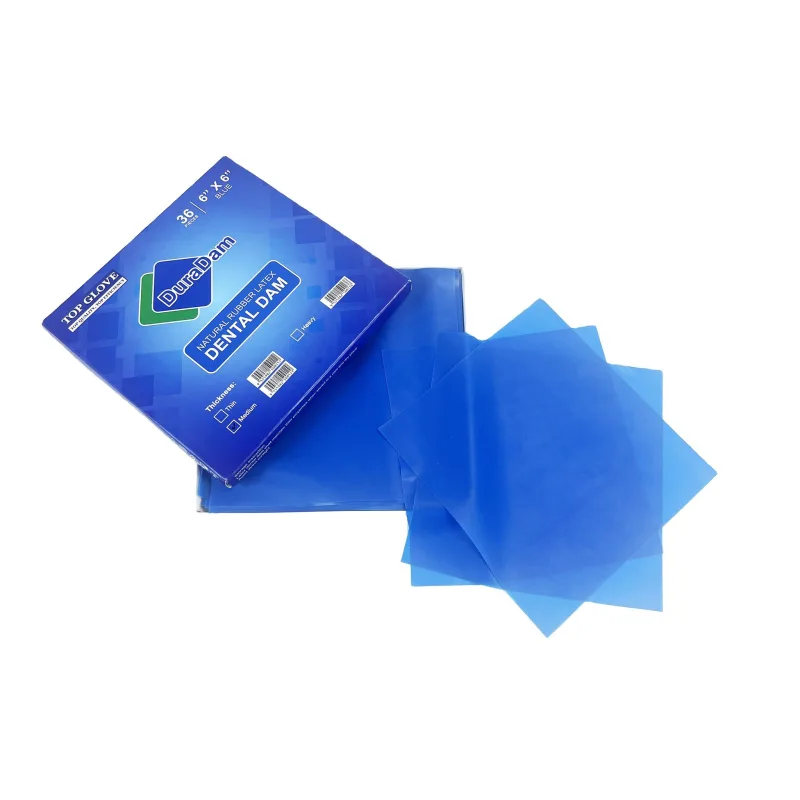 Top Glove Dental Dam Natural Rubber Latex -medium- 6x6 Blue
