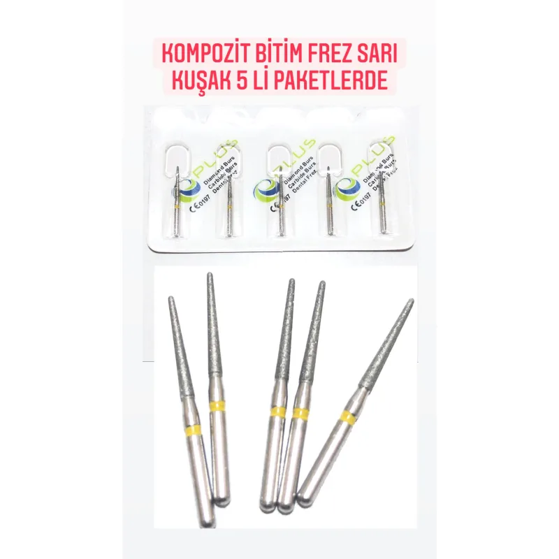 Tr-11ef Kompozit Bitim ve Amalgam Dolgu Frezi Sari Kuşak 5'li Paket