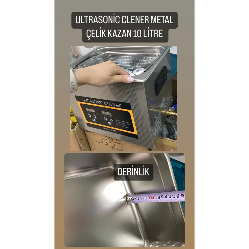 Ultrasonic Clener Metal Çelik Kazan 10 Litre