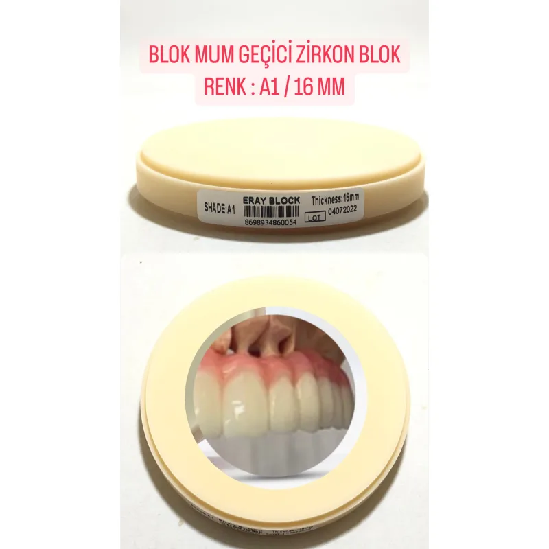 Blok Mum Geçici Zirkon Blok Renk: A1/16MM