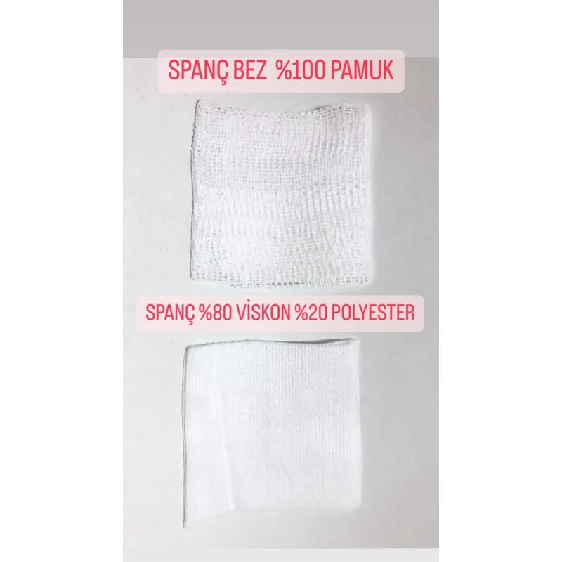 Bez Spanç 500 Lük Ebat 5X5 Non Sterile %100 Pamuk